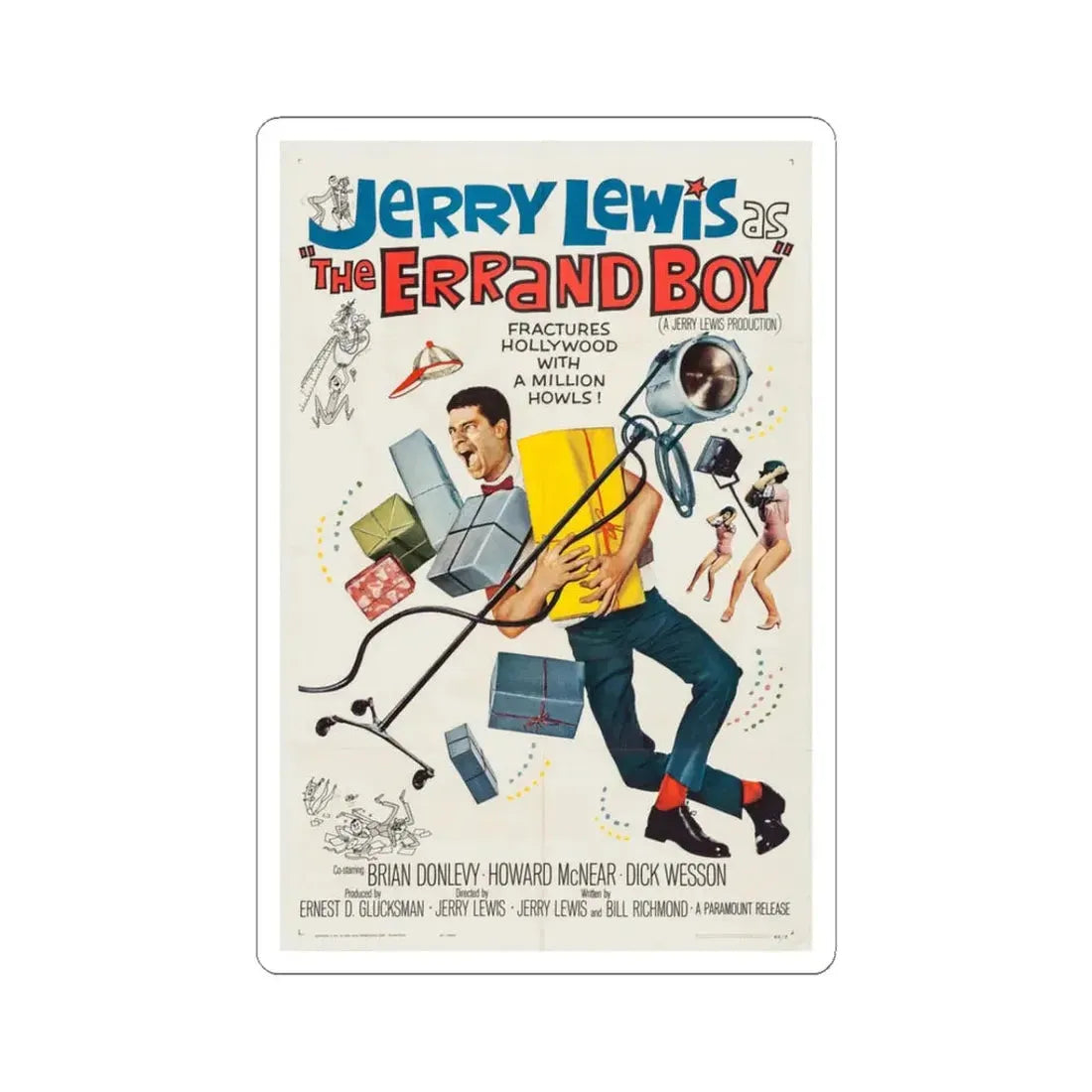 The Errand Boy 1961 Movie Poster - STICKER Vinyl Kiss-Cut Decal 3 Inch White - The Sticker Space