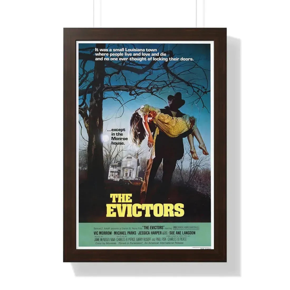 THE EVICTORS 1979 - Framed Movie Poster 16″ x 24″ Walnut - The Sticker Space