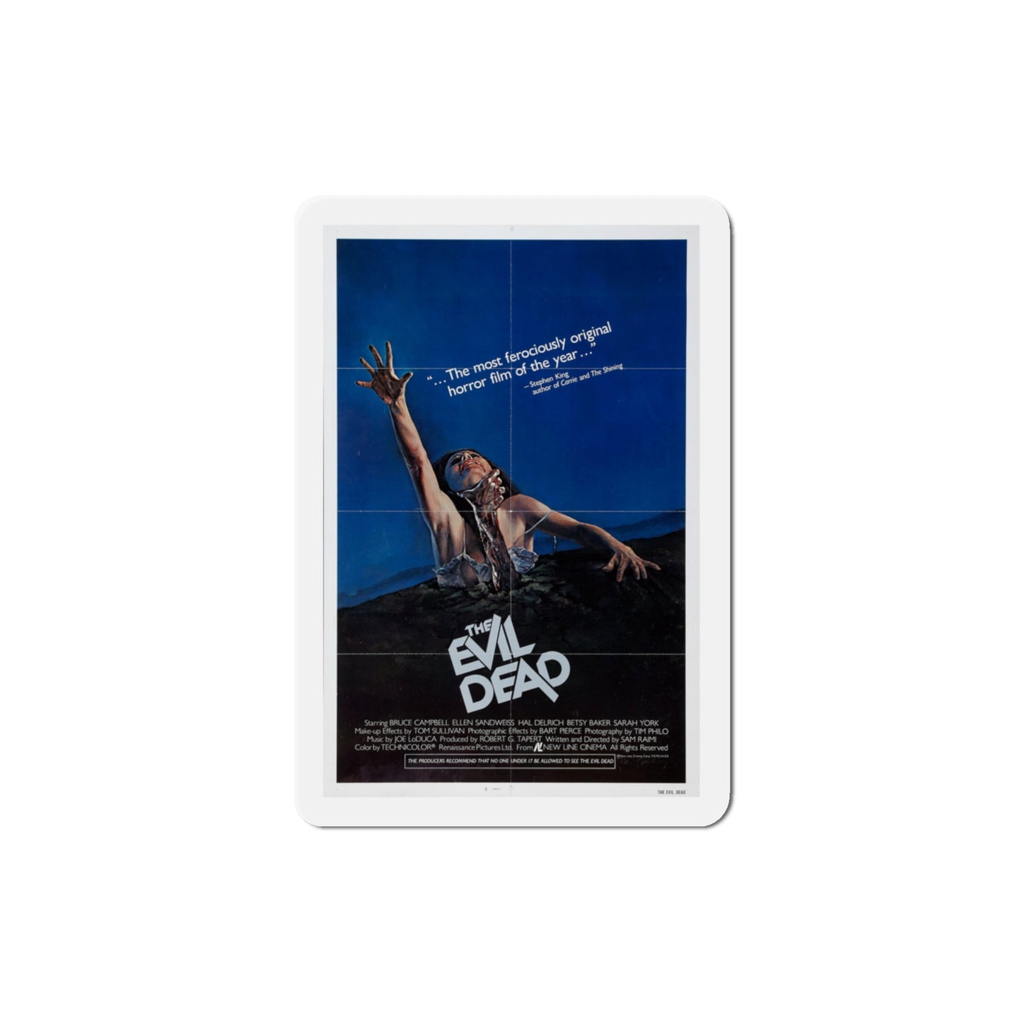 The Evil Dead 1981 Movie Poster Die-Cut Magnet-3" x 3"-The Sticker Space