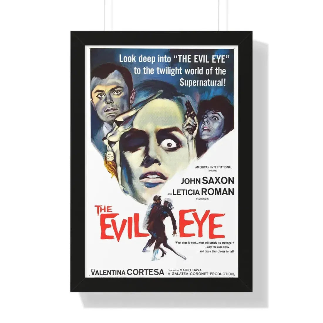 THE EVIL EYE (THE GIRL WHO KNEW TOO MUCH) 1963 - Framed Movie Poster 16″ x 24″ Black - The Sticker Space