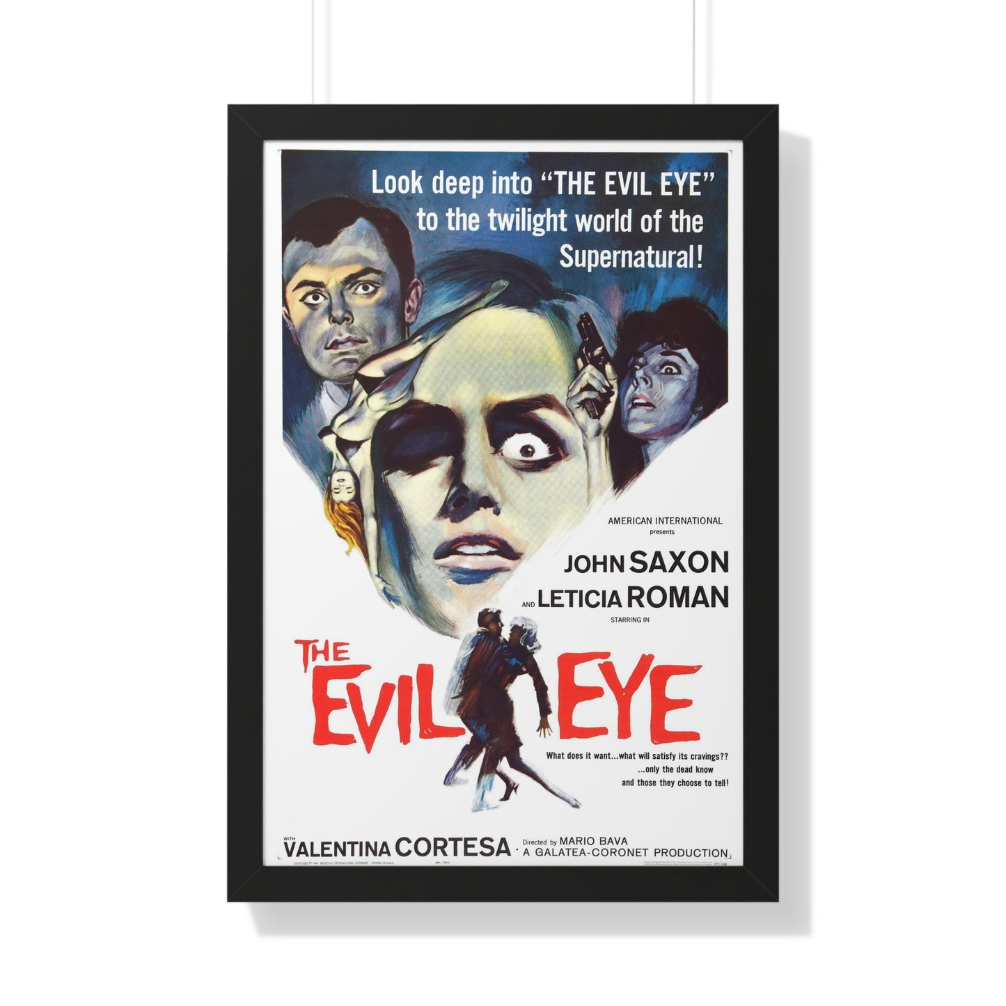 THE EVIL EYE (THE GIRL WHO KNEW TOO MUCH) 1963 - Framed Movie Poster-20" x 30"-The Sticker Space