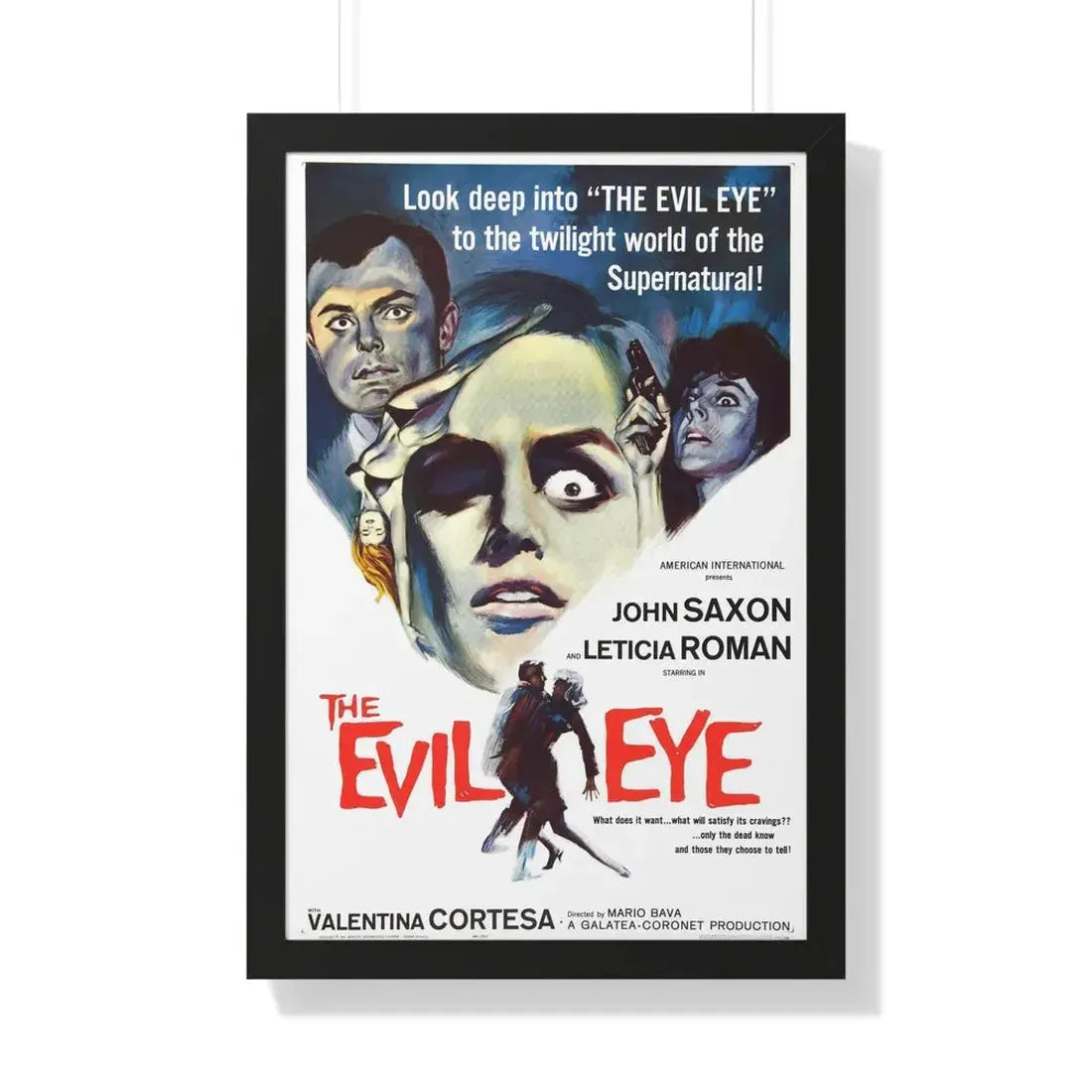 THE EVIL EYE (THE GIRL WHO KNEW TOO MUCH) 1963 - Framed Movie Poster 20" x 30" Black - The Sticker Space