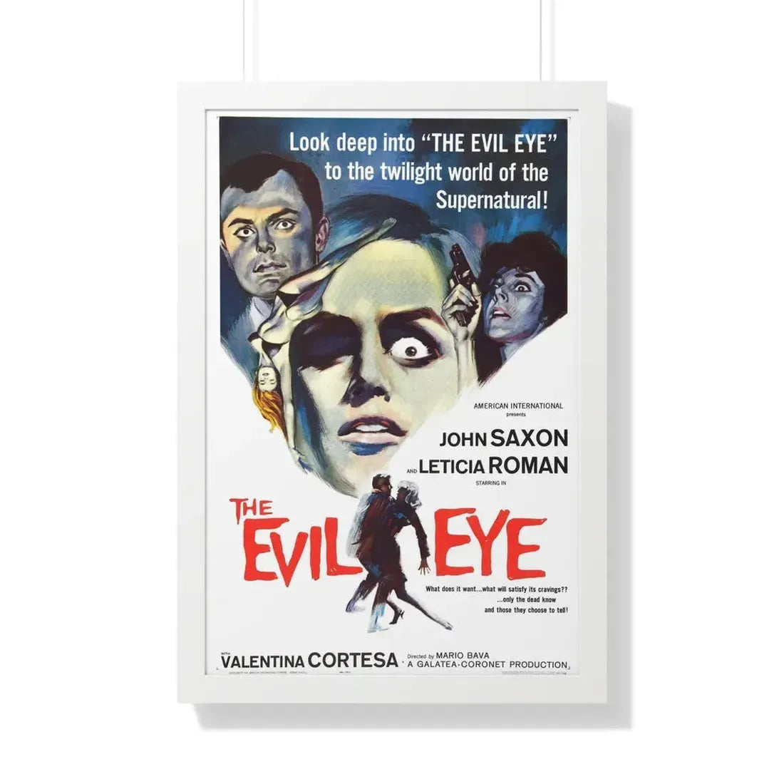 THE EVIL EYE (THE GIRL WHO KNEW TOO MUCH) 1963 - Framed Movie Poster 20" x 30" White - The Sticker Space