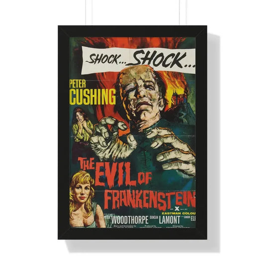 THE EVIL OF FRANKENSTEIN 1964 - Framed Movie Poster 16″ x 24″ Black - The Sticker Space