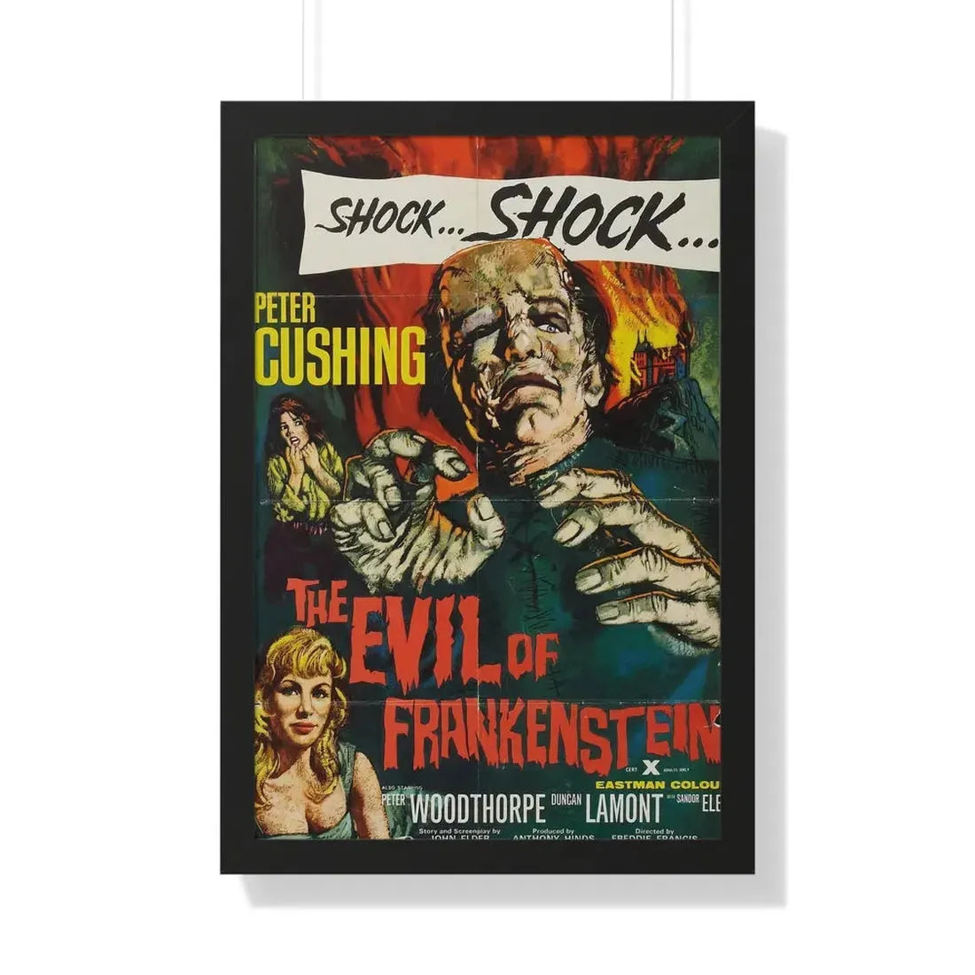 THE EVIL OF FRANKENSTEIN 1964 - Framed Movie Poster 20" x 30" Black - The Sticker Space