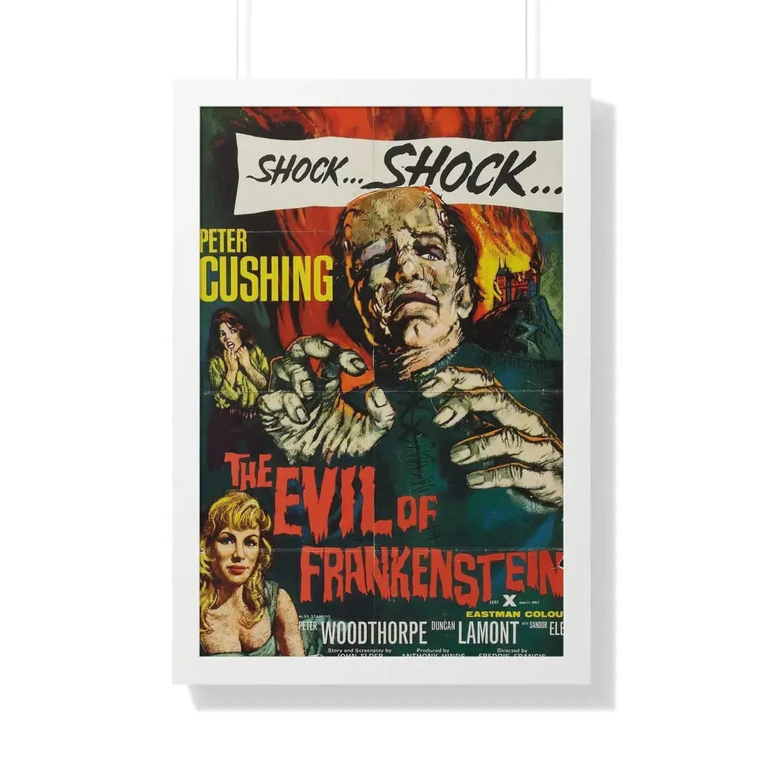 THE EVIL OF FRANKENSTEIN 1964 - Framed Movie Poster 20" x 30" White - The Sticker Space