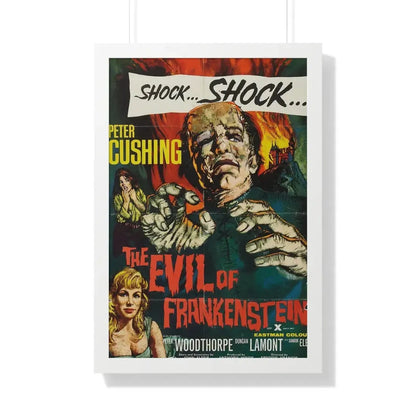 THE EVIL OF FRANKENSTEIN 1964 - Framed Movie Poster 20" x 30" White - The Sticker Space