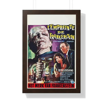THE EVIL OF FRANKENSTEIN (BELGIAN) 1964 - Framed Movie Poster 16″ x 24″ Walnut - The Sticker Space