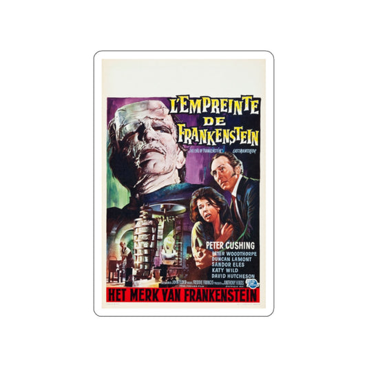 THE EVIL OF FRANKENSTEIN (BELGIAN) 1964 Movie Poster STICKER Vinyl Die-Cut Decal-White-The Sticker Space