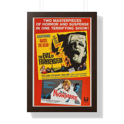 THE EVIL OF FRANKENSTEIN + NIGHTMARE 1964 - Framed Movie Poster-16″ x 24″-The Sticker Space