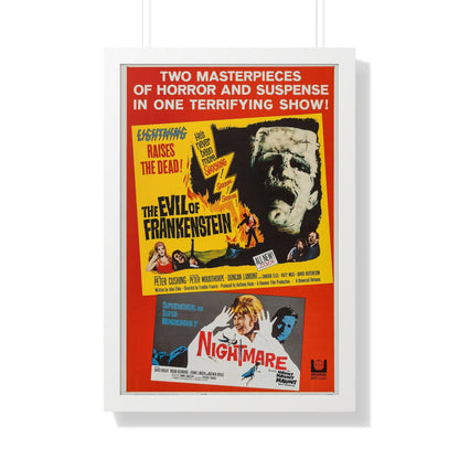 THE EVIL OF FRANKENSTEIN + NIGHTMARE 1964 - Framed Movie Poster-20" x 30"-The Sticker Space