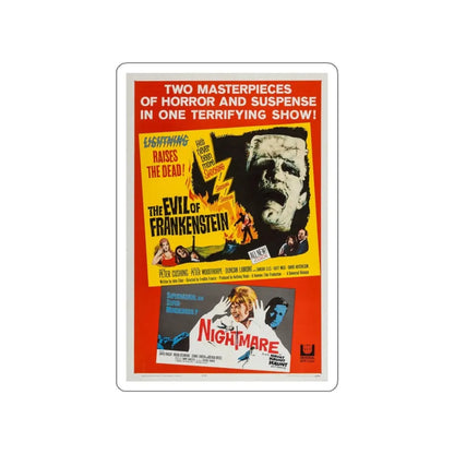 THE EVIL OF FRANKENSTEIN + NIGHTMARE 1964 Movie Poster STICKER Vinyl Die-Cut Decal 3 Inch - The Sticker Space