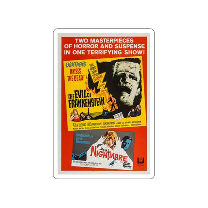 THE EVIL OF FRANKENSTEIN + NIGHTMARE 1964 Movie Poster STICKER Vinyl Die-Cut Decal 5 Inch - The Sticker Space