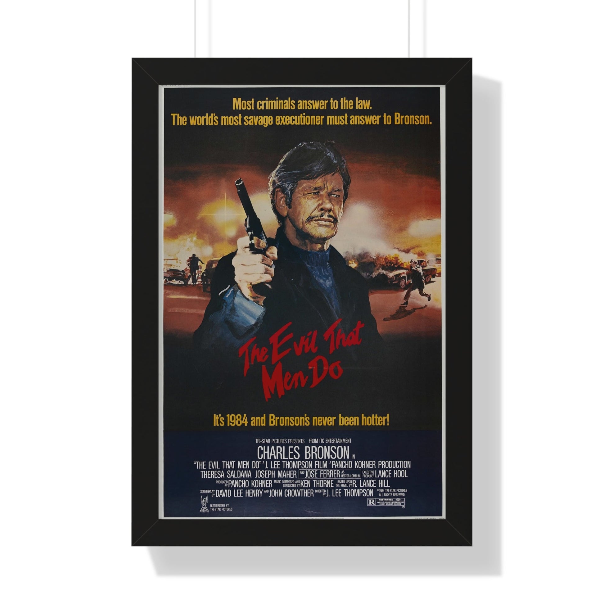 THE EVIL THAT MEN DO 1984 - Framed Movie Poster-16″ x 24″-The Sticker Space