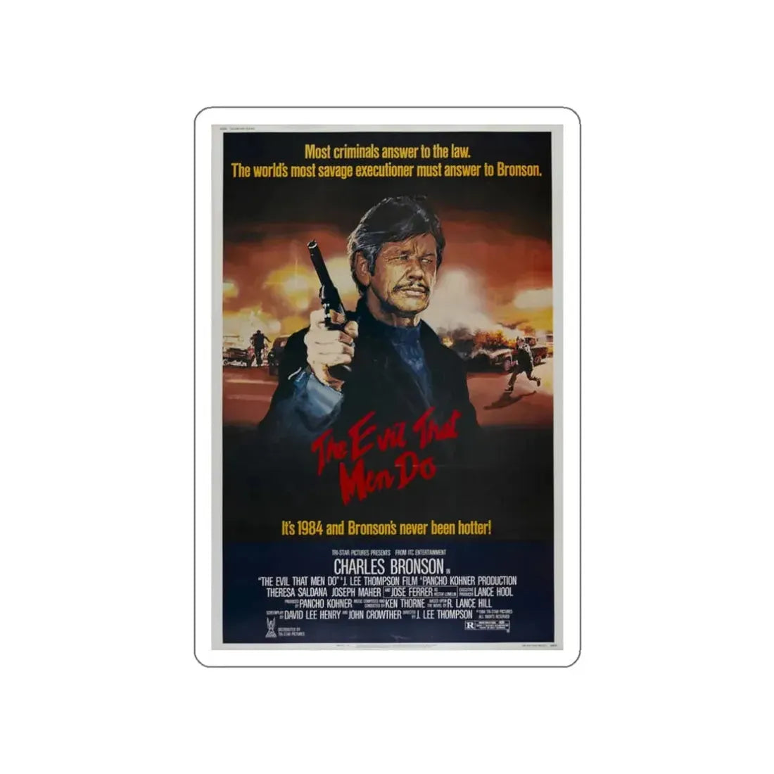 THE EVIL THAT MEN DO 1984 Movie Poster STICKER Vinyl Die-Cut Decal 3 Inch - The Sticker Space