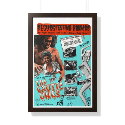 THE EXOTIC ONES (THE MONSTER AND THE STRIPPER) 1968 - Framed Movie Poster 20" x 30" Walnut - The Sticker Space
