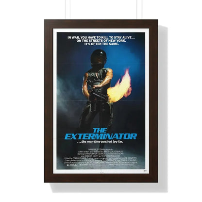 THE EXTERMINATOR 1980 - Framed Movie Poster 16″ x 24″ Walnut - The Sticker Space