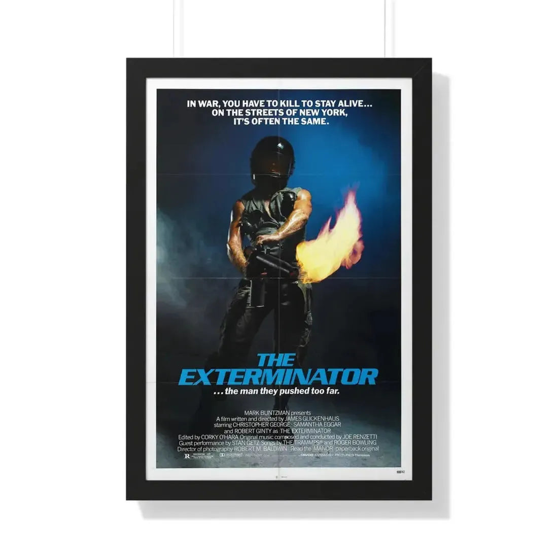 THE EXTERMINATOR 1980 - Framed Movie Poster 20" x 30" Black - The Sticker Space