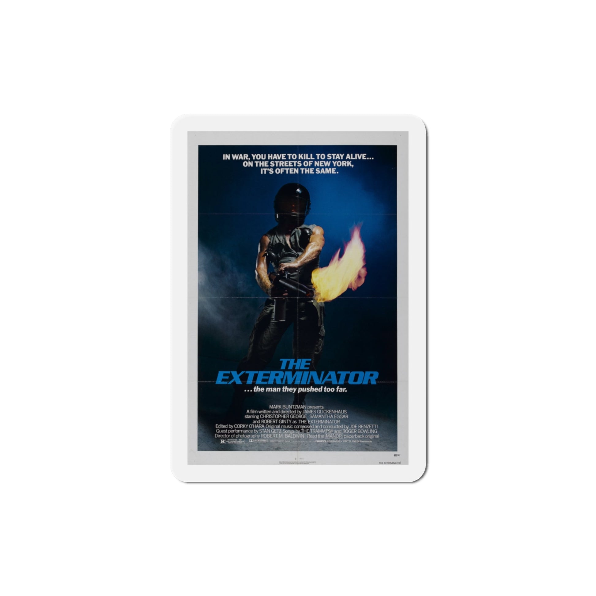 The Exterminator 1980 Movie Poster Die-Cut Magnet-3" x 3"-The Sticker Space