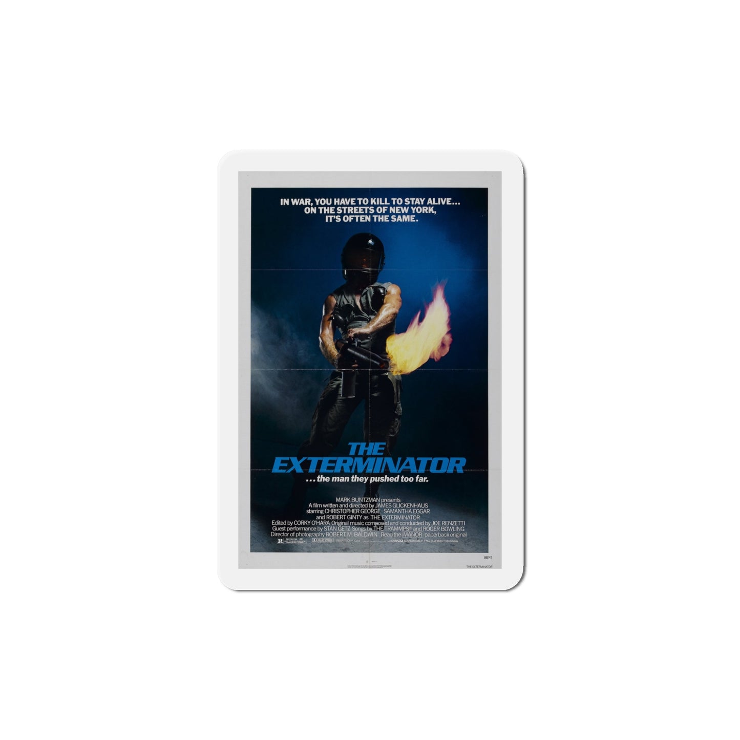 The Exterminator 1980 Movie Poster Die-Cut Magnet-5" x 5"-The Sticker Space