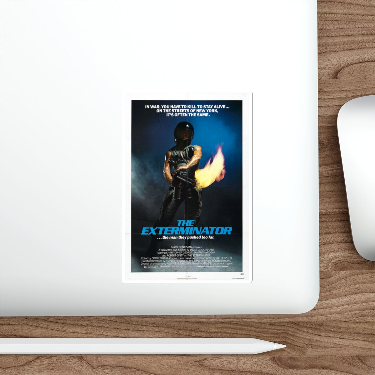 THE EXTERMINATOR 1980 Movie Poster STICKER Vinyl Die-Cut Decal-The Sticker Space