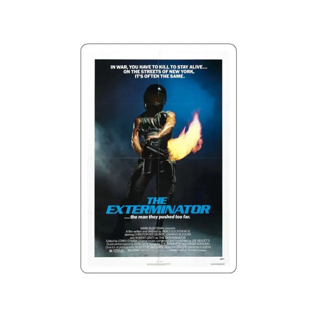THE EXTERMINATOR 1980 Movie Poster STICKER Vinyl Die-Cut Decal 6 Inch - The Sticker Space
