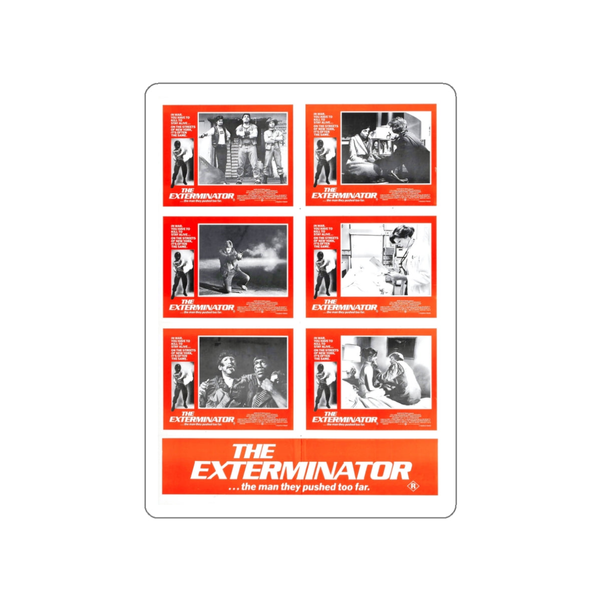 THE EXTERMINATOR (2) 1980 Movie Poster STICKER Vinyl Die-Cut Decal-White-The Sticker Space