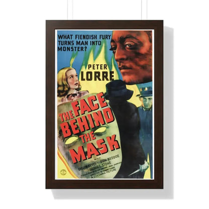 THE FACE BEHIND THE MASK 1941 - Framed Movie Poster 16″ x 24″ Walnut - The Sticker Space