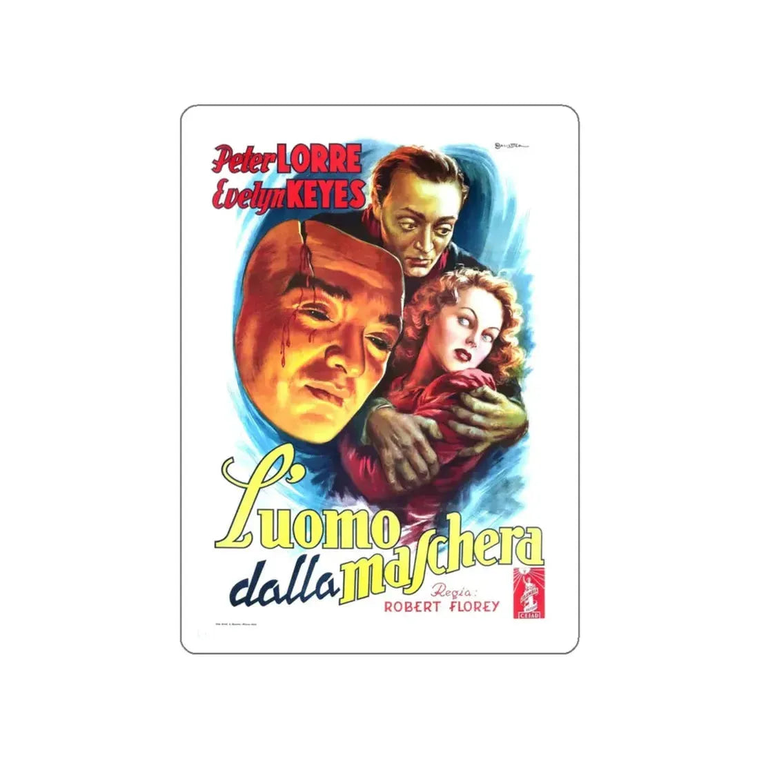 THE FACE BEHIND THE MASK (ITALIAN) 1941 Movie Poster STICKER Vinyl Die-Cut Decal 6 Inch - The Sticker Space