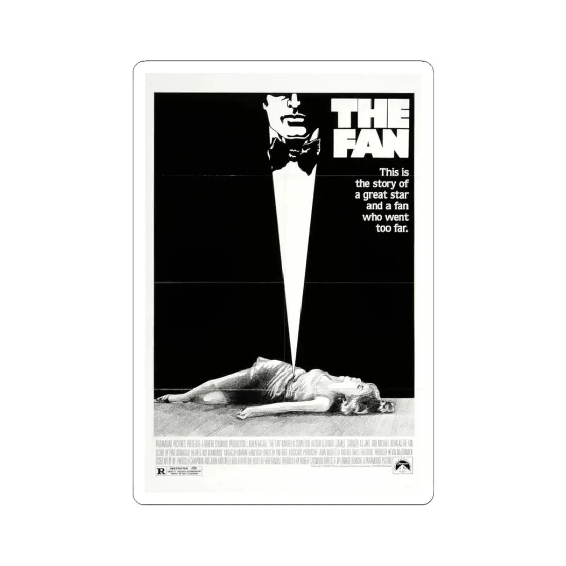 The Fan 1981 Movie Poster - STICKER Vinyl Kiss-Cut Decal 3 Inch White - The Sticker Space