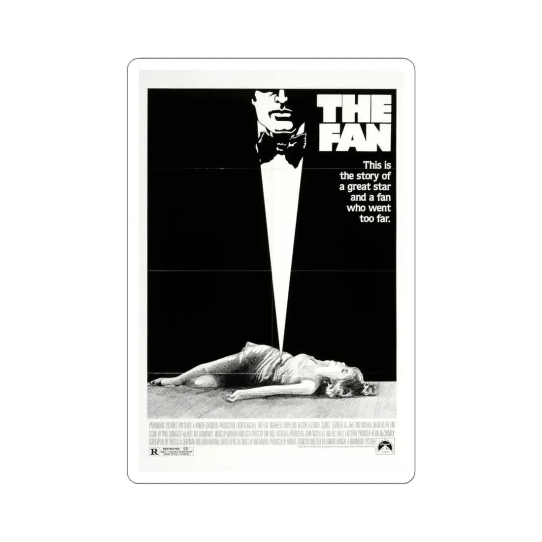 The Fan 1981 Movie Poster - STICKER Vinyl Kiss-Cut Decal 4 Inch White - The Sticker Space