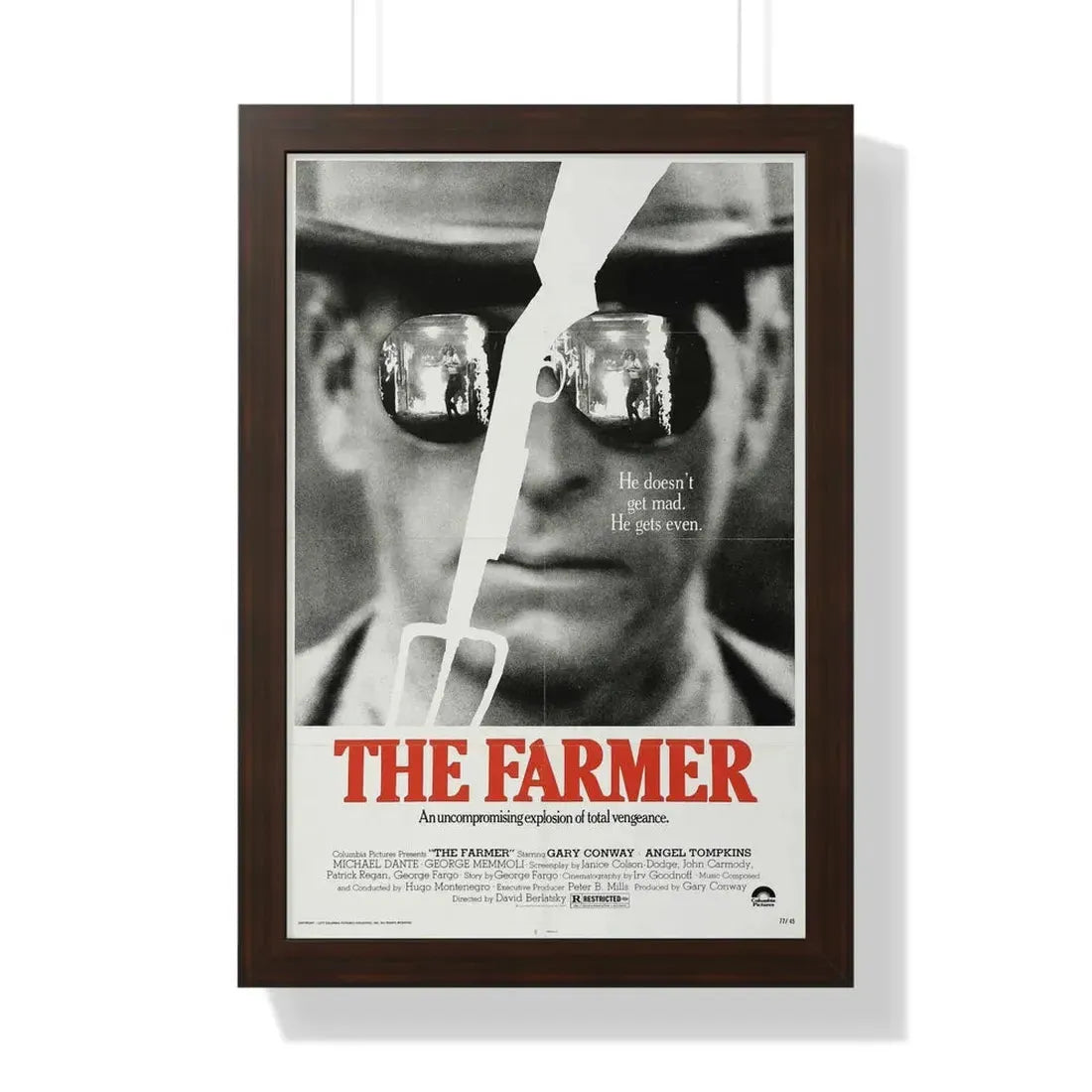 THE FARMER 1977 - Framed Movie Poster 16″ x 24″ Walnut - The Sticker Space