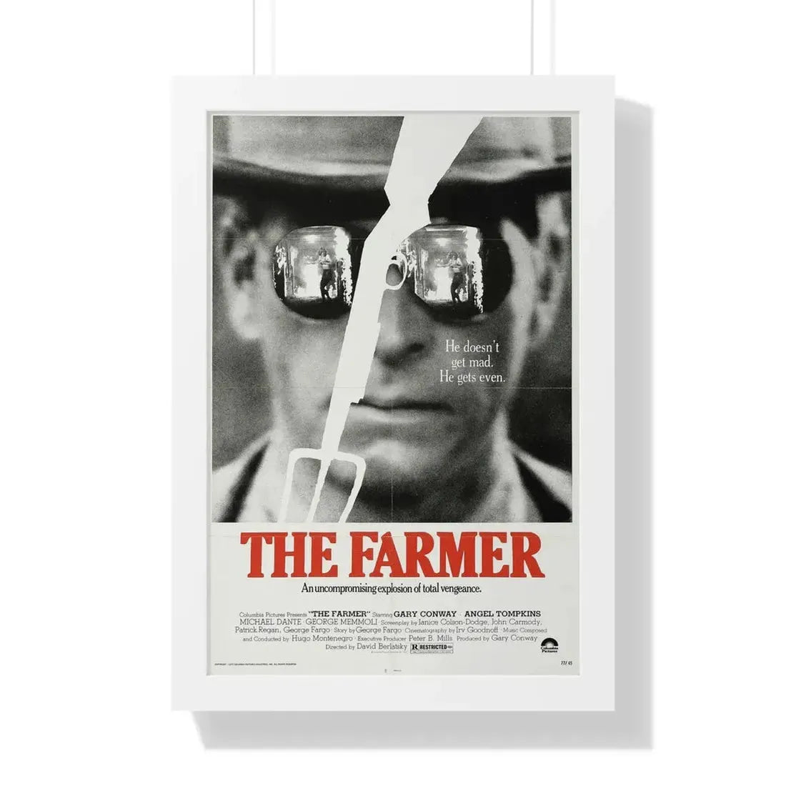 THE FARMER 1977 - Framed Movie Poster 16″ x 24″ White - The Sticker Space