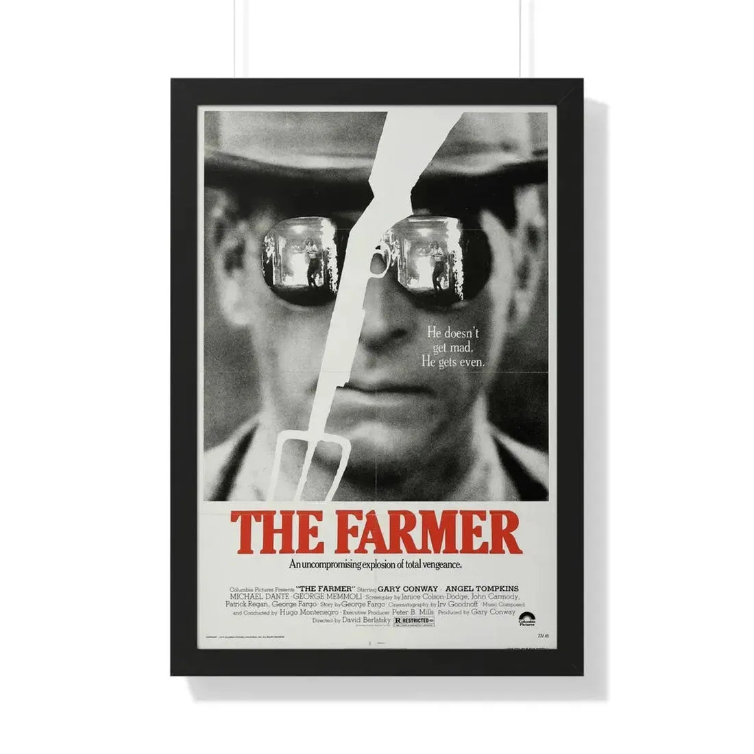 THE FARMER 1977 - Framed Movie Poster 20" x 30" Black - The Sticker Space