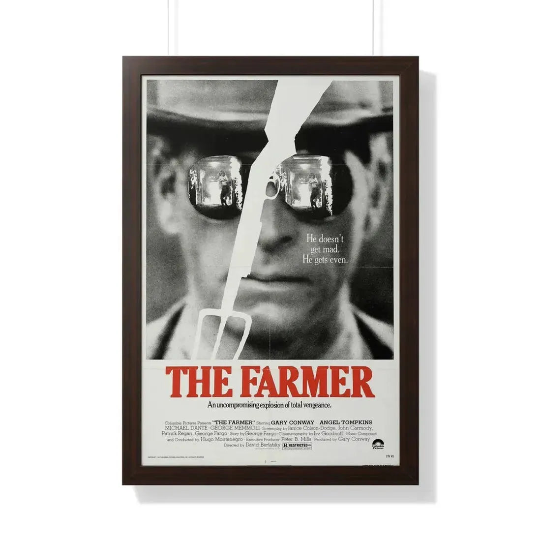 THE FARMER 1977 - Framed Movie Poster 20" x 30" Walnut - The Sticker Space