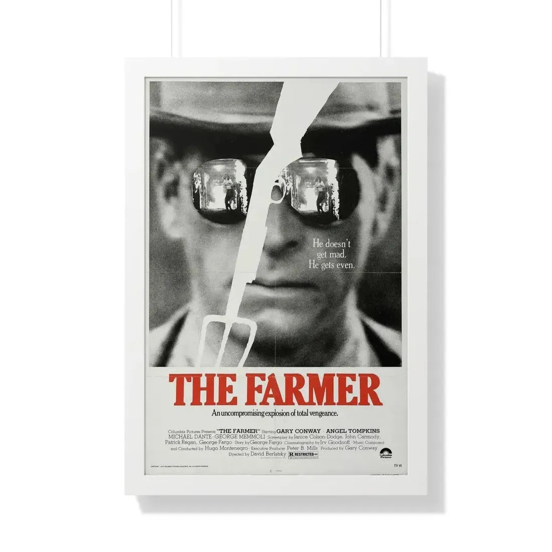 THE FARMER 1977 - Framed Movie Poster 20" x 30" White - The Sticker Space