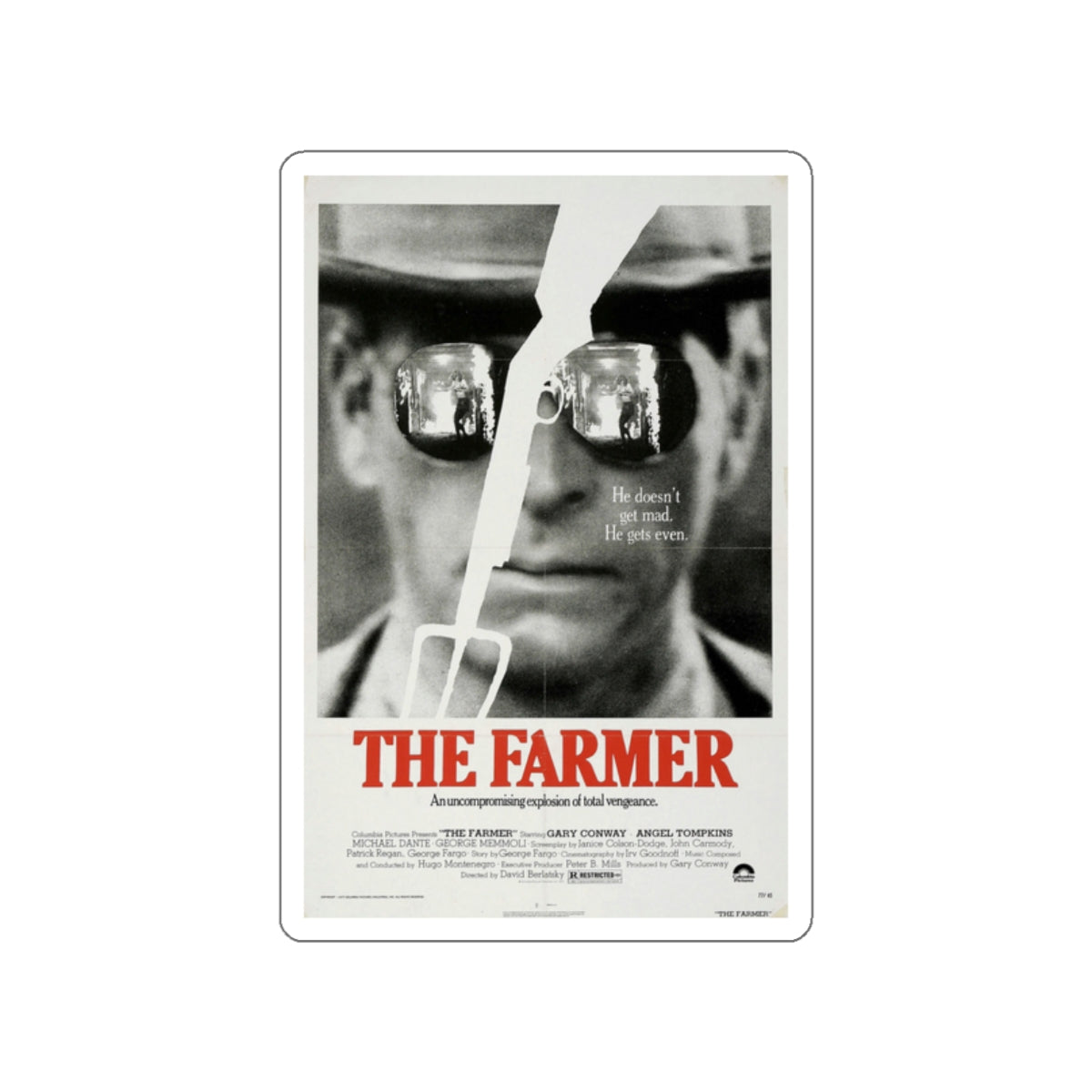 THE FARMER 1977 Movie Poster STICKER Vinyl Die-Cut Decal-White-The Sticker Space