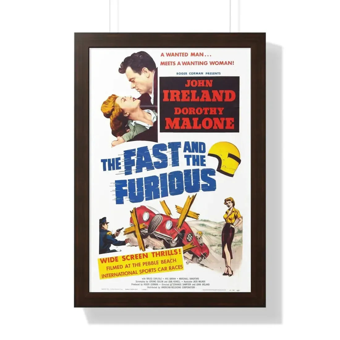 THE FAST AND THE FURIOUS 1954 - Framed Movie Poster 16″ x 24″ Walnut - The Sticker Space