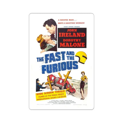 THE FAST AND THE FURIOUS 1954 Movie Poster - STICKER Vinyl Kiss-Cut Decal 3 Inch White - The Sticker Space