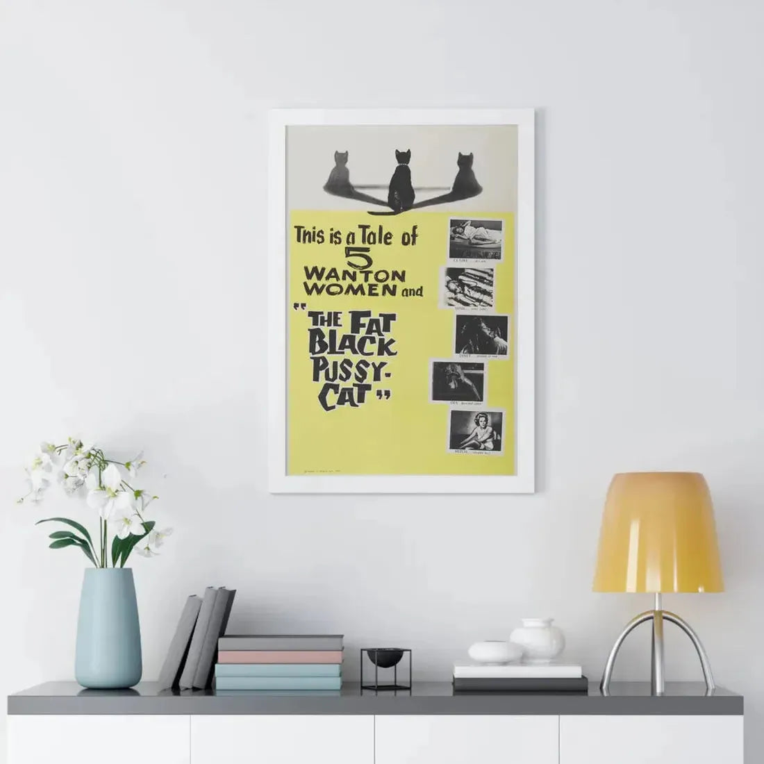 THE FAT BLACK PUSSY-CAT 1963 - Framed Movie Poster - The Sticker Space