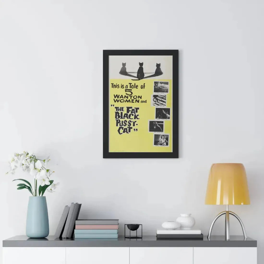 THE FAT BLACK PUSSY-CAT 1963 - Framed Movie Poster - The Sticker Space
