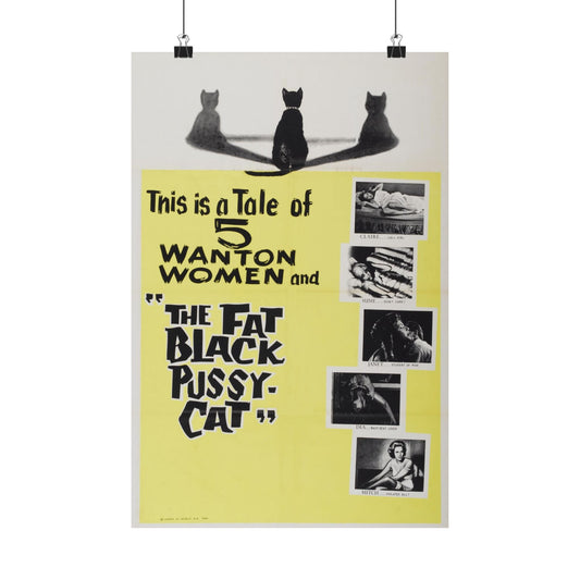 THE FAT BLACK PUSSY-CAT 1963 - Paper Movie Poster-12″ x 18″-The Sticker Space