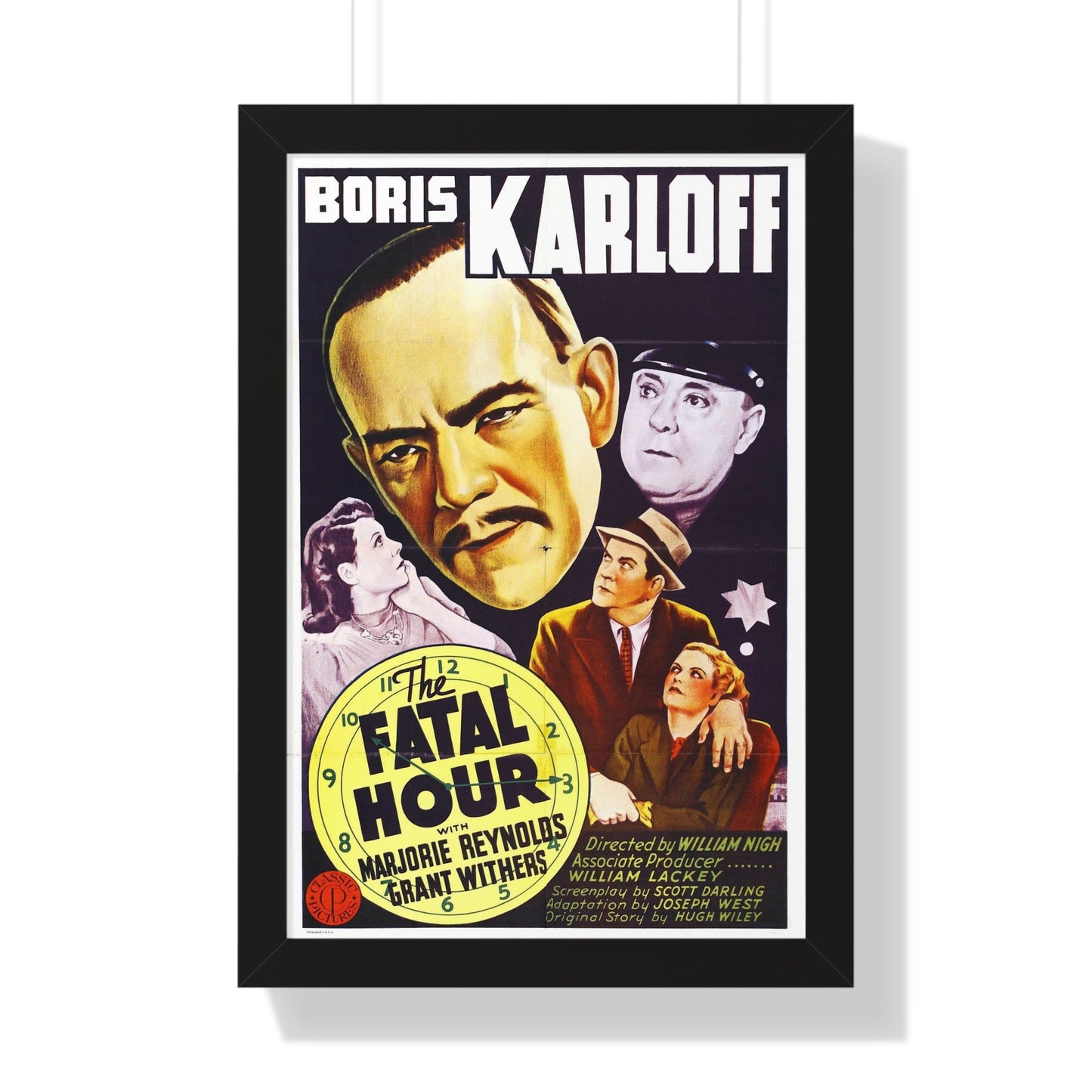 THE FATAL HOUR 1940 - Framed Movie Poster-16″ x 24″-The Sticker Space