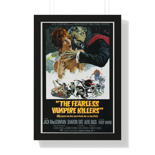 THE FEARLESS VAMPIRE KILLERS - OR PARDON ME, BUT YOUR TEETH ARE IN MY NECK 1967 - Framed Movie Poster 16″ x 24″ Black - The Sticker Space