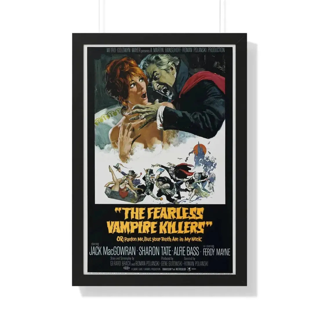 THE FEARLESS VAMPIRE KILLERS - OR PARDON ME, BUT YOUR TEETH ARE IN MY NECK 1967 - Framed Movie Poster 20" x 30" Black - The Sticker Space