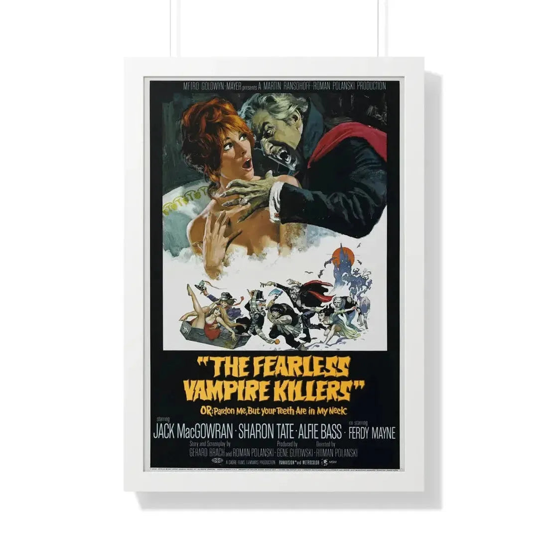 THE FEARLESS VAMPIRE KILLERS - OR PARDON ME, BUT YOUR TEETH ARE IN MY NECK 1967 - Framed Movie Poster 20" x 30" White - The Sticker Space