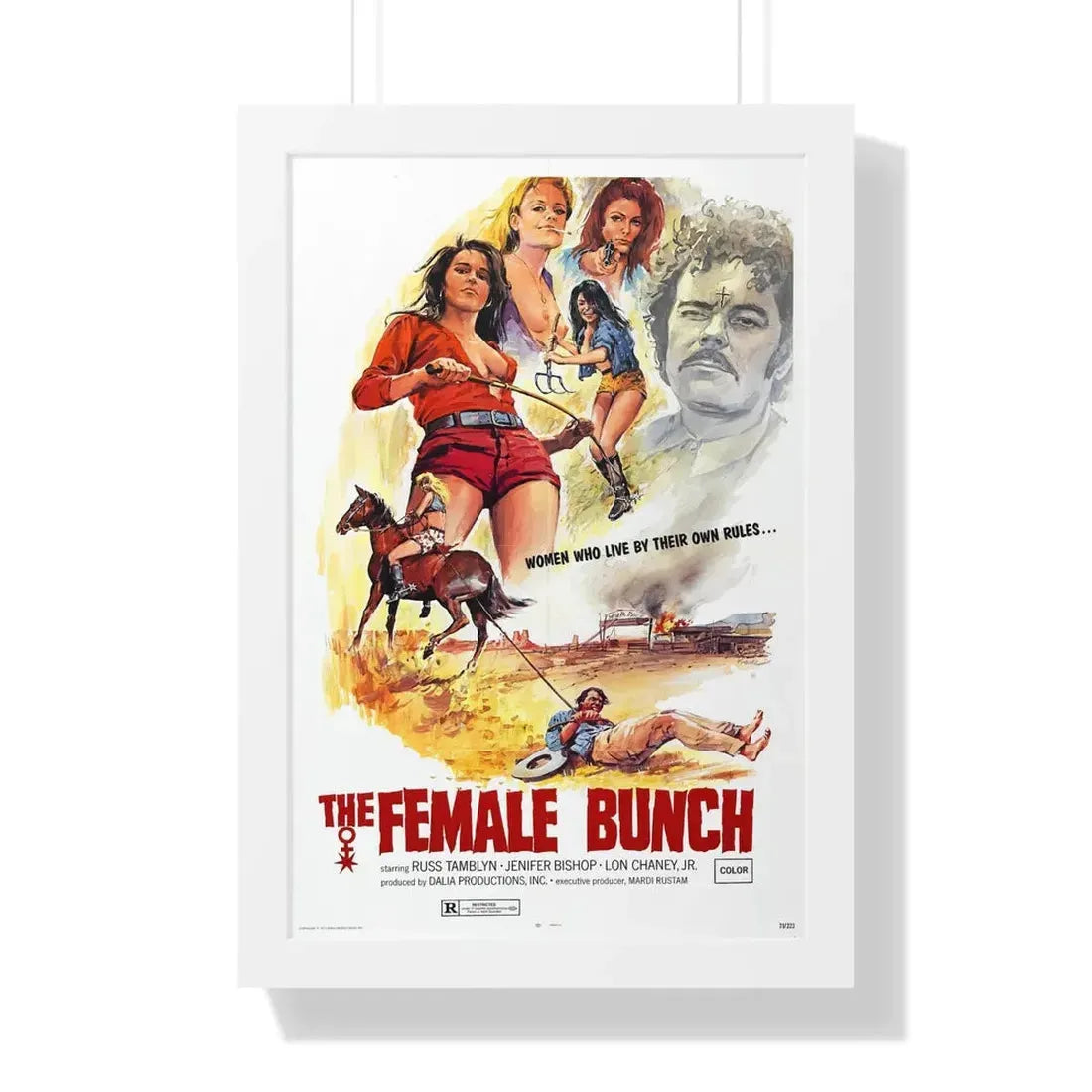 THE FEMALE BUNCH 1969 - Framed Movie Poster 16″ x 24″ White - The Sticker Space