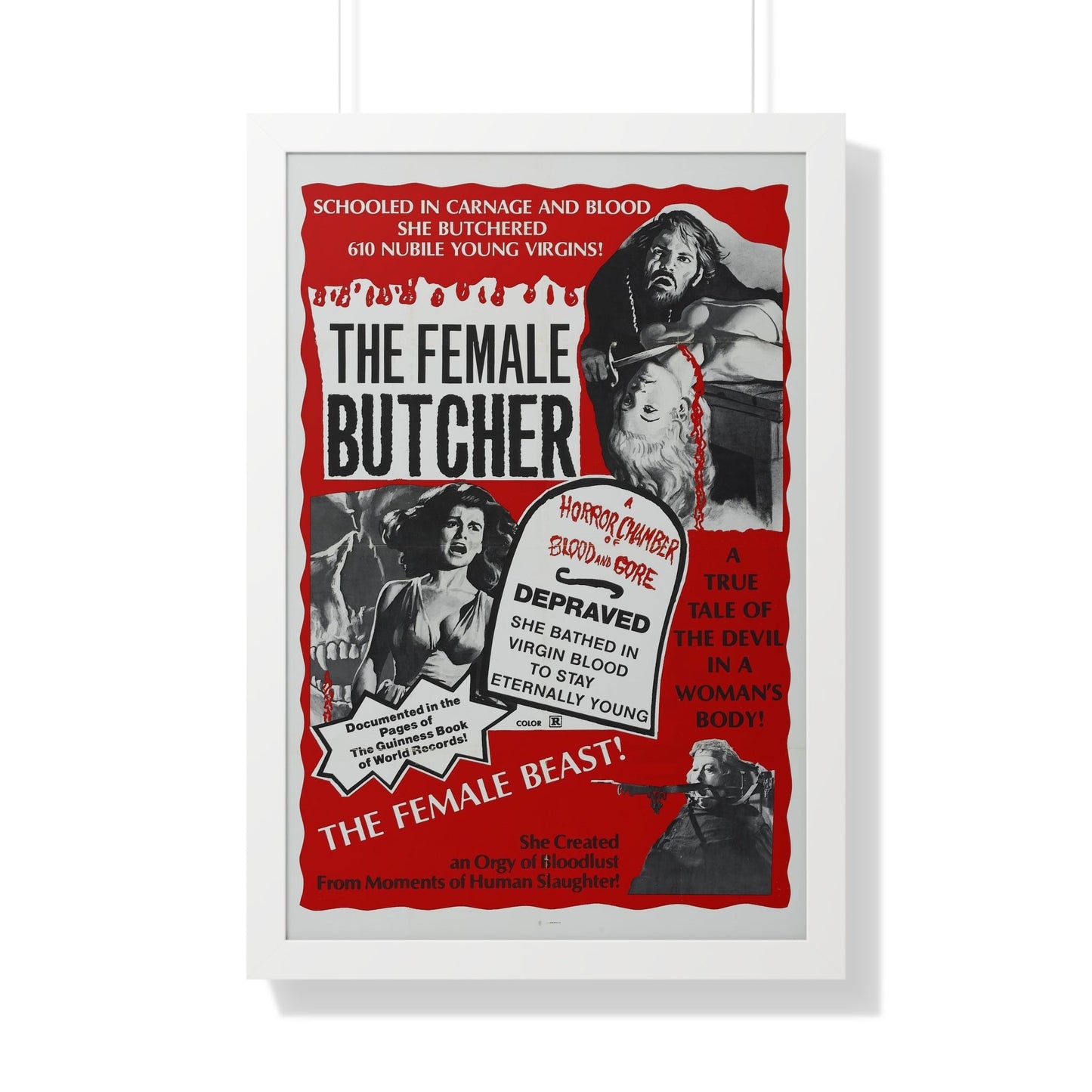 THE FEMALE BUTCHER 1973 - Framed Movie Poster-20" x 30"-The Sticker Space