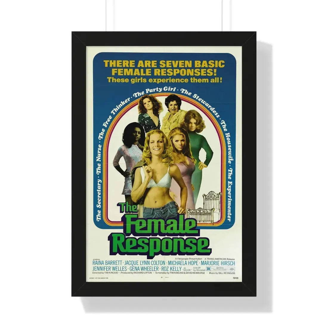 THE FEMALE RESPONSE 1973 - Framed Movie Poster 16″ x 24″ Black - The Sticker Space