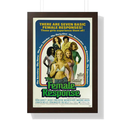 THE FEMALE RESPONSE 1973 - Framed Movie Poster 16″ x 24″ Walnut - The Sticker Space